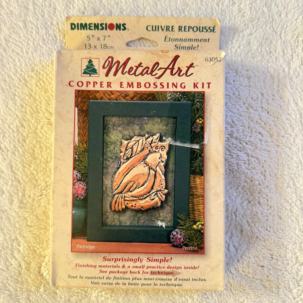Dimensions MetalArt Copper Embossing Kit 63052 Partridge Bird Wood Frame 5x7